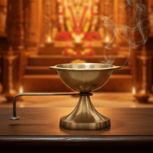 Brass Karpuram Arati Stand for Dhoop Puja for Your Mandir Home